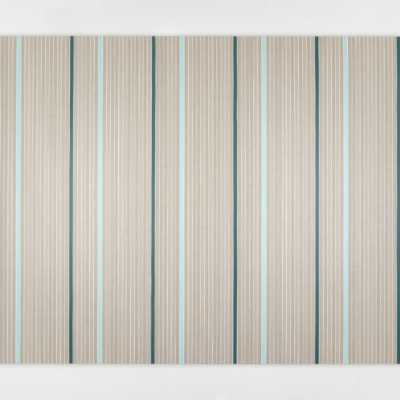 108 Coin Flips and 12 Fixed Stripes
2020
Pigmenti, gesso e acrilico su lino / Pigments, chalk and acrylic on linen
80×120 cm
