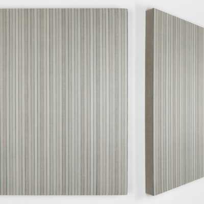 60 Dice Rolls and 207 Coats
2020
Pigmenti, gesso e acrilico su lino / Pigments, chalk and acrylic on linen
60×60 cm

