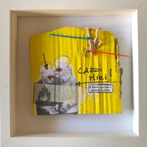 Schedario CAZZI MIEI, 2018, cartone e colori acrilici, cm 23x23