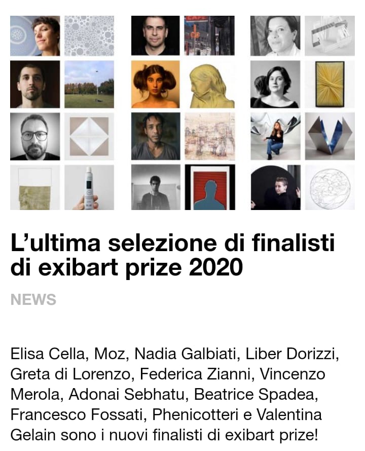 Vincenzo Merola finalista Exibart Prize 2020